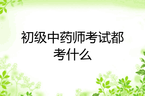 初级中药师考试都考什么