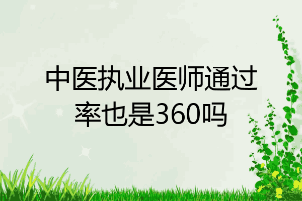 中医执业医师通过率也是360吗