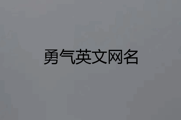 勇气英文网名