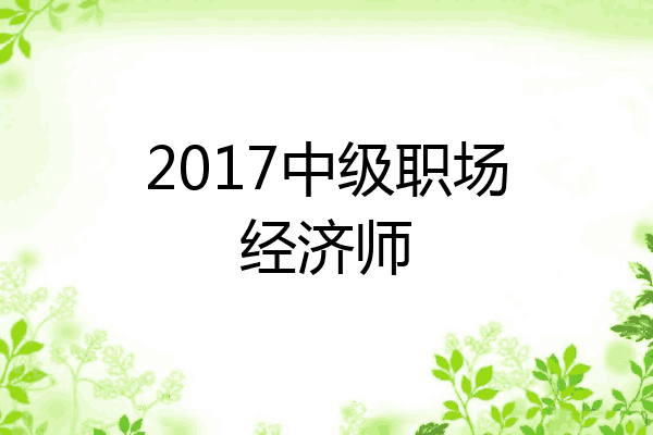 2017中级职场经济师