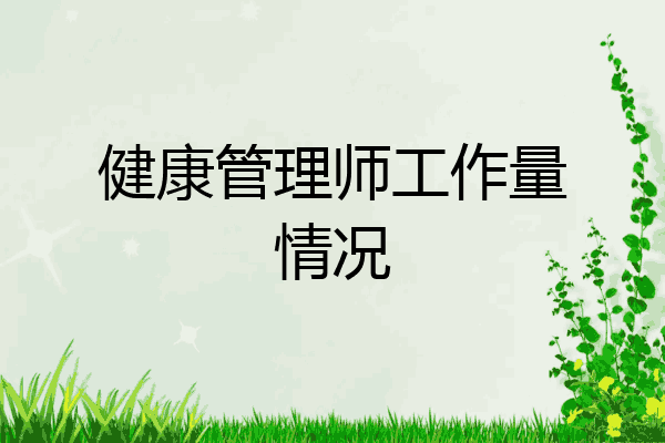 健康管理师工作量情况