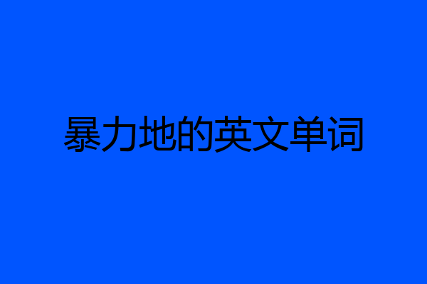 暴力地的英文单词