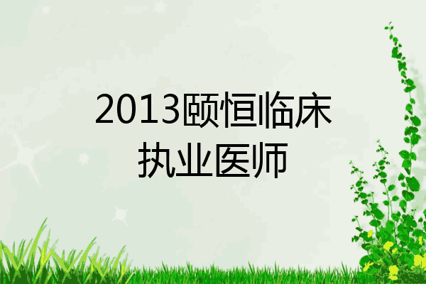 2013颐恒临床执业医师