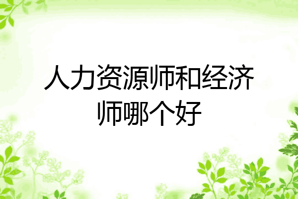 人力资源师和经济师哪个好
