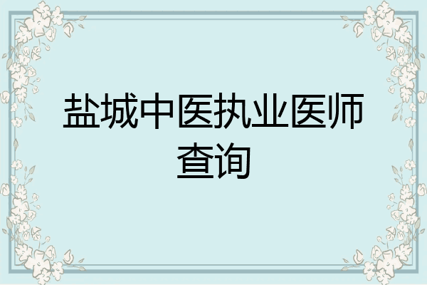 盐城中医执业医师查询