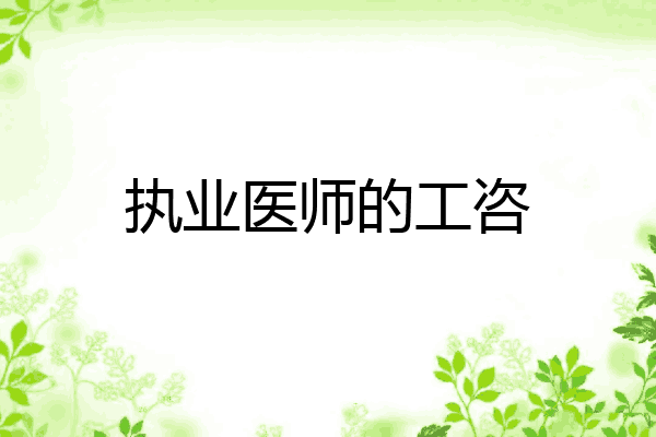 执业医师的工咨