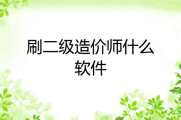 刷二级造价师什么软件