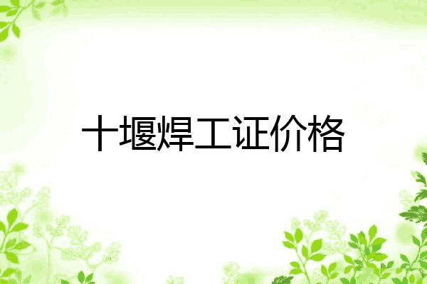 十堰焊工证价格