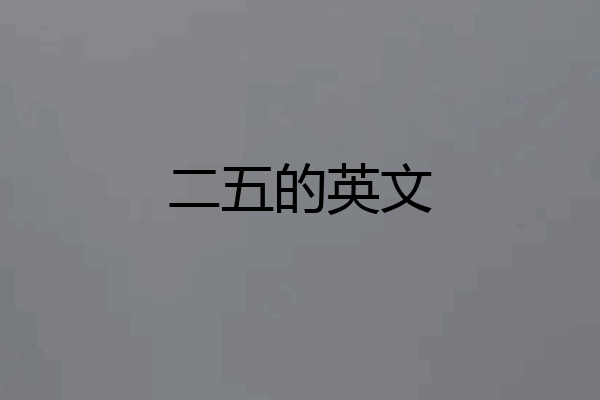 二五的英文