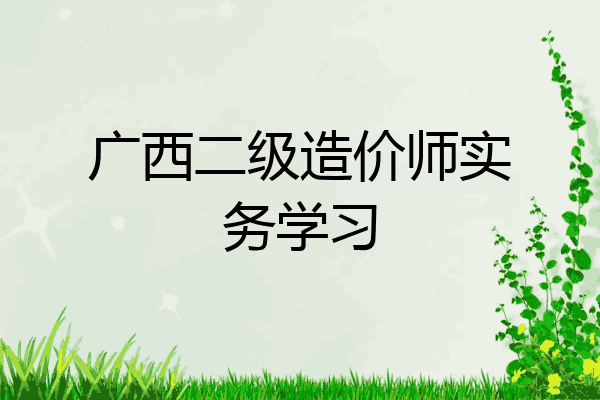 广西二级造价师实务学习