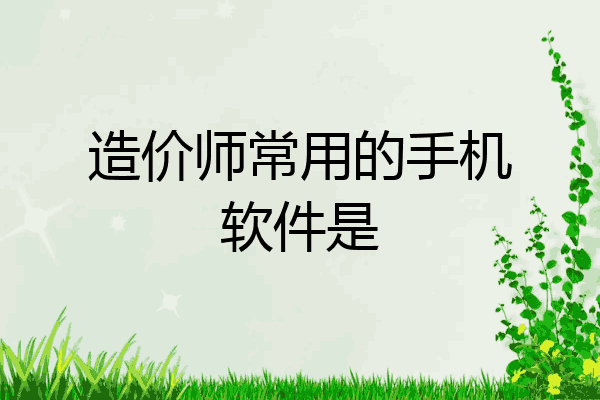 造价师常用的手机软件是