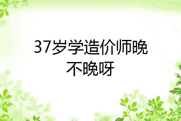37岁学造价师晚不晚呀