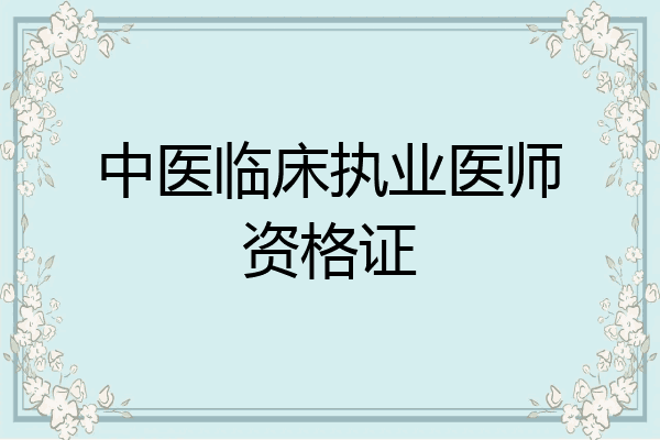 中医临床执业医师资格证