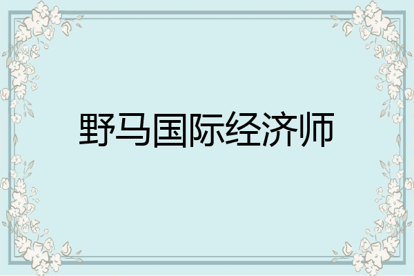 野马国际经济师