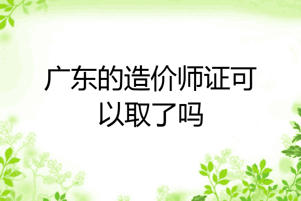 广东的造价师证可以取了吗