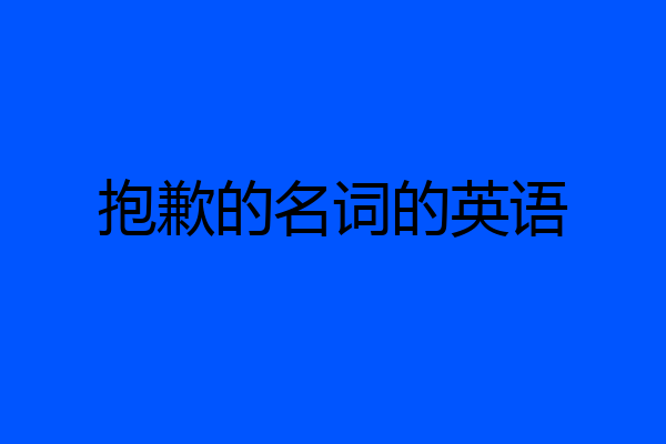 抱歉的名词的英语