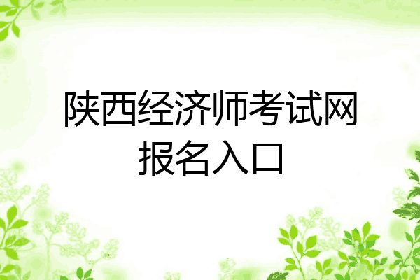 陕西经济师考试网报名入口