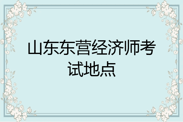 山东东营经济师考试地点