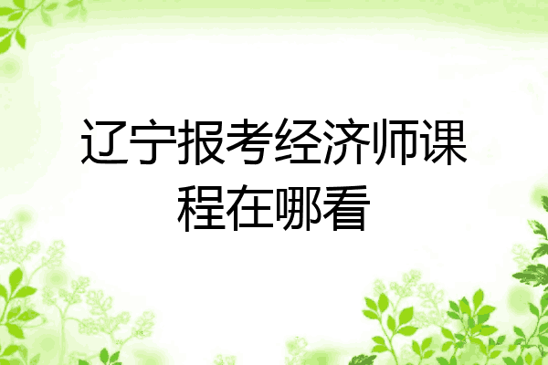 辽宁报考经济师课程在哪看