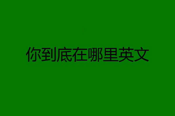 你到底在哪里英文
