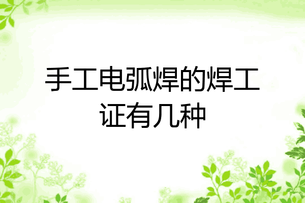 手工电弧焊的焊工证有几种