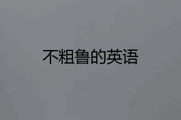 不粗鲁的英语