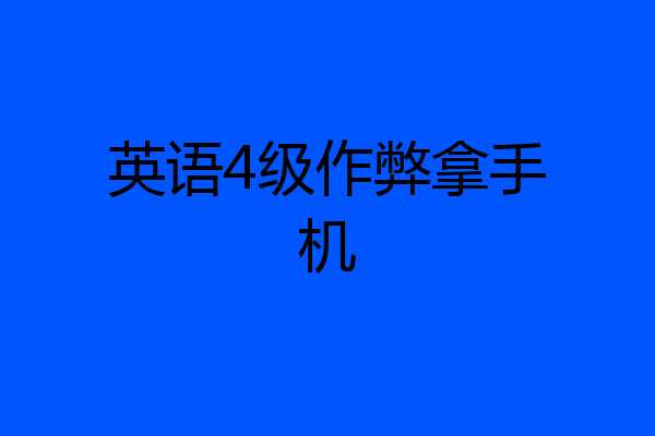 英语4级作弊拿手机