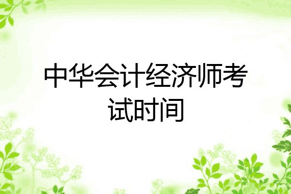 中华会计经济师考试时间