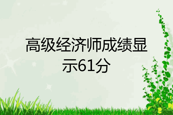 高级经济师成绩显示61分