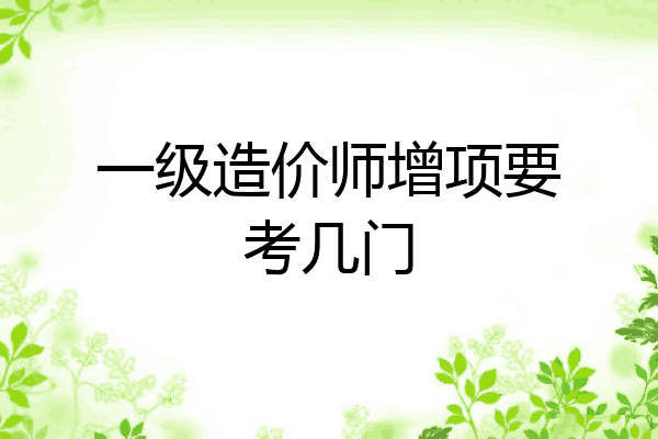 一级造价师增项要考几门