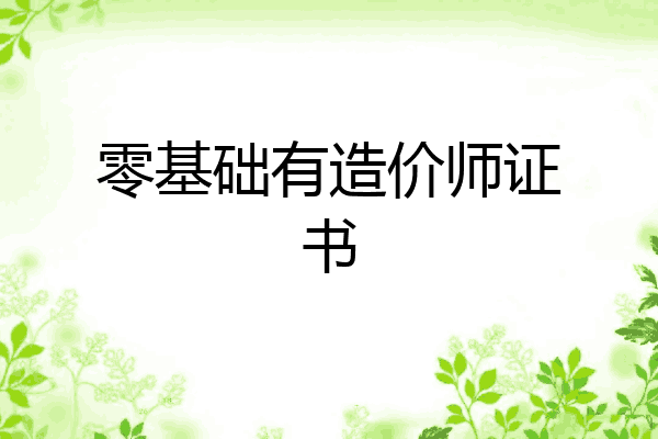 零基础有造价师证书