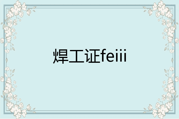 焊工证feiii