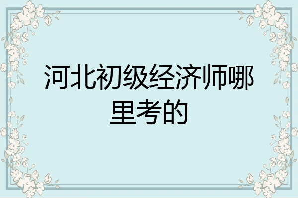 河北初级经济师哪里考的