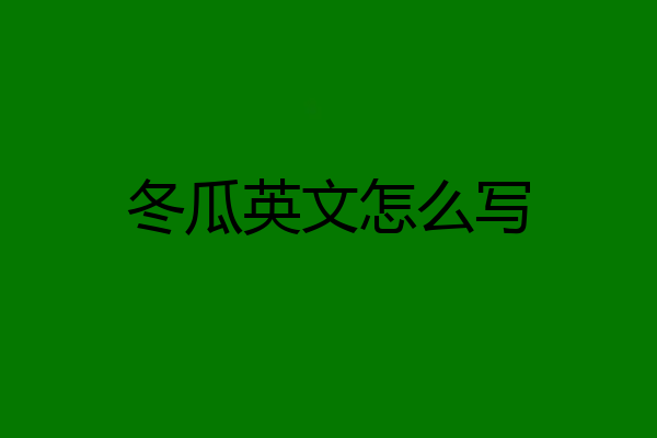 冬瓜英文怎么写