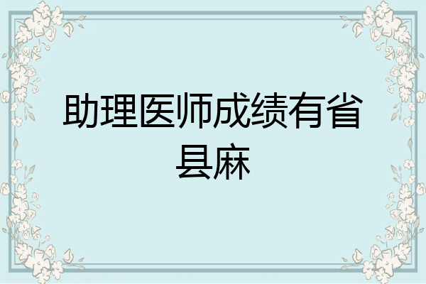 助理医师成绩有省县麻