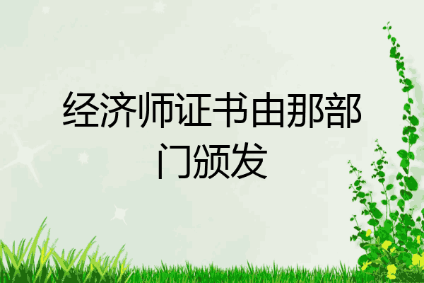 经济师证书由那部门颁发