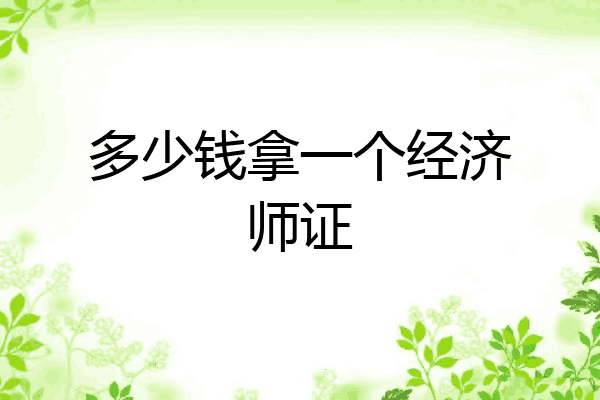 多少钱拿一个经济师证