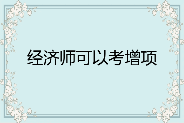 经济师可以考增项