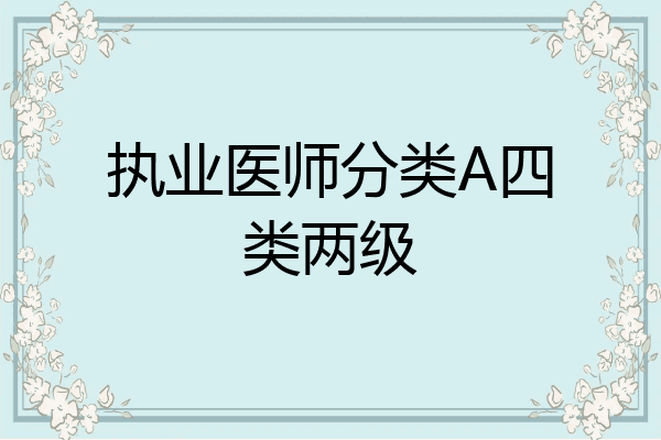 执业医师分类A四类两级