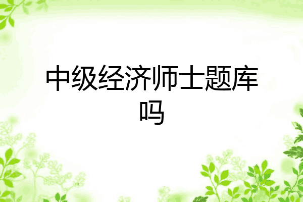 中级经济师士题库吗