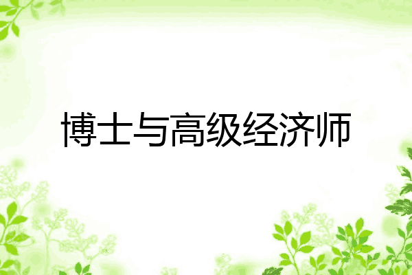 博士与高级经济师