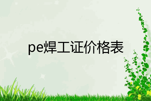pe焊工证价格表