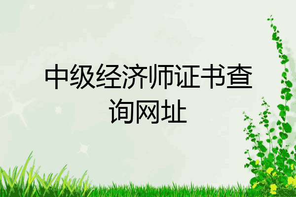 中级经济师证书查询网址