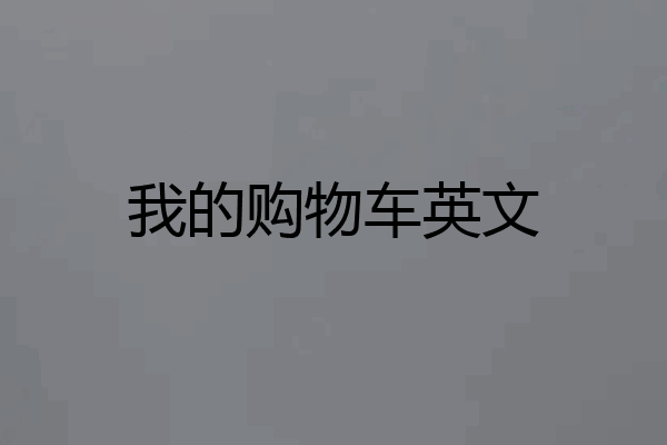 我的购物车英文