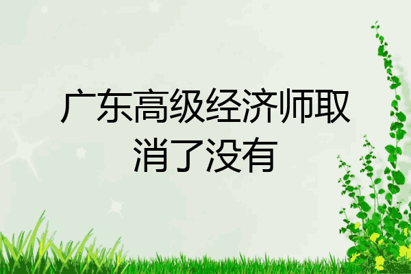 广东高级经济师取消了没有