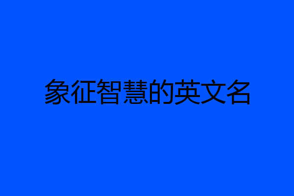 象征智慧的英文名