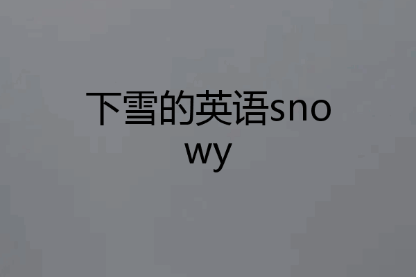 下雪的英语snowy