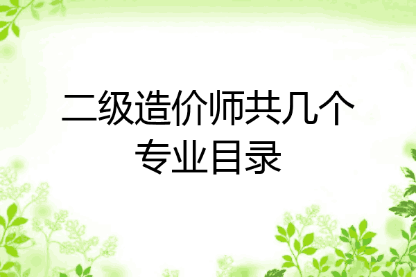 二级造价师共几个专业目录