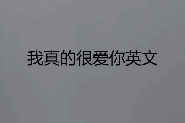 我真的很爱你英文