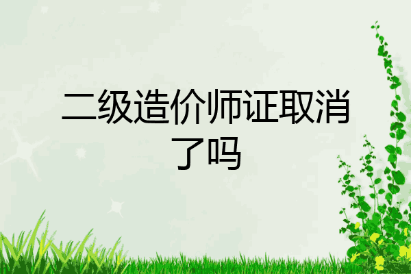 二级造价师证取消了吗